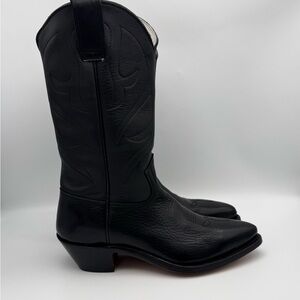 Stewart Boot Co. 1977 Handmade Western Cowboy Boots Black Leather Men’s 7.5 B